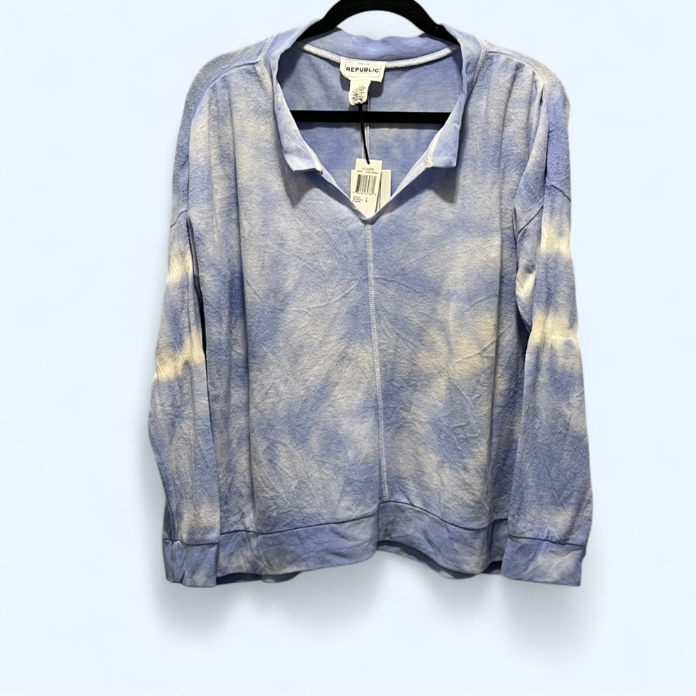 ✨NWT FOR THE REPUBLIC Cloud Tie Dye Pullover Sweater Size LARGE